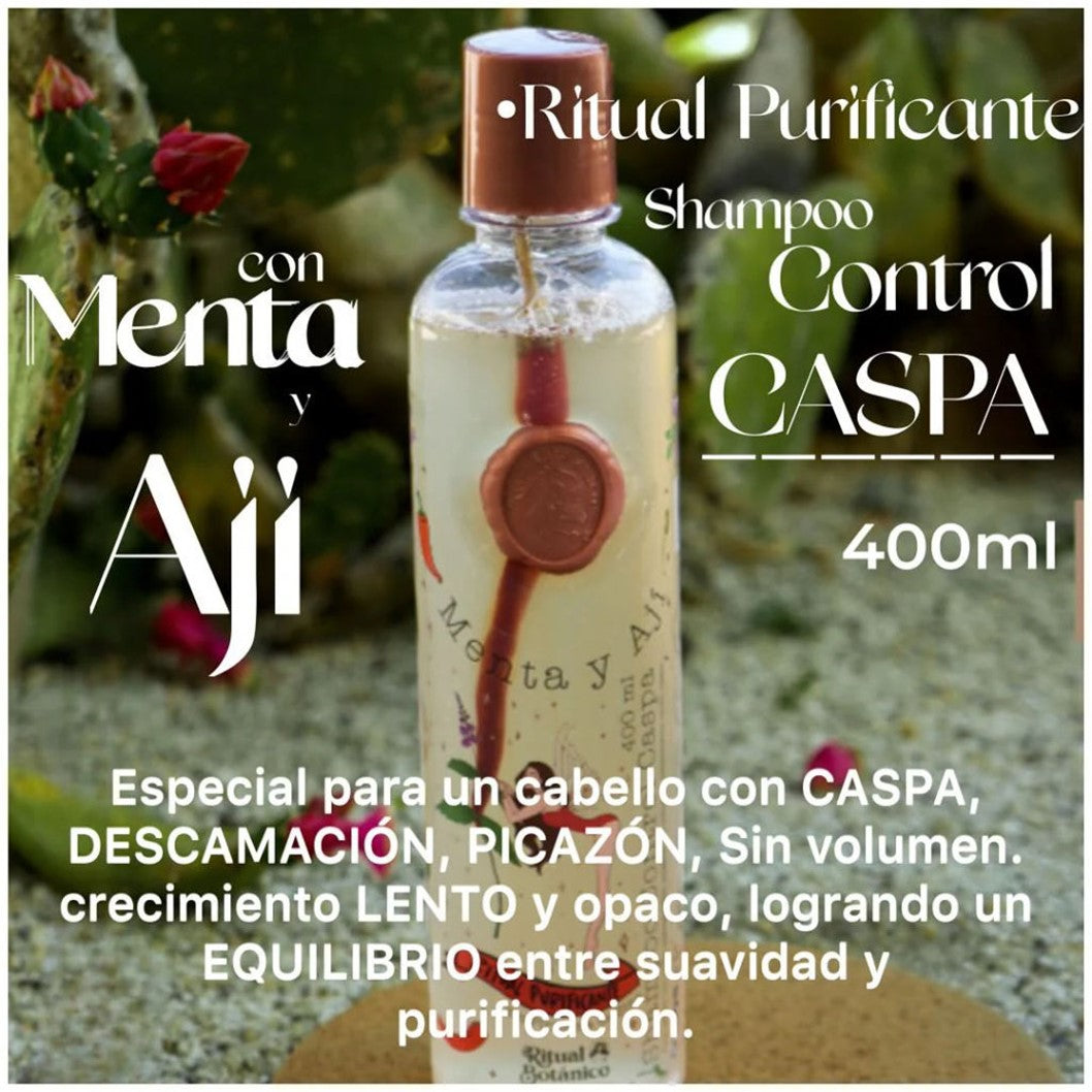 Shampoo Control Caspa Con Menta Y Ají Ritual Botánico