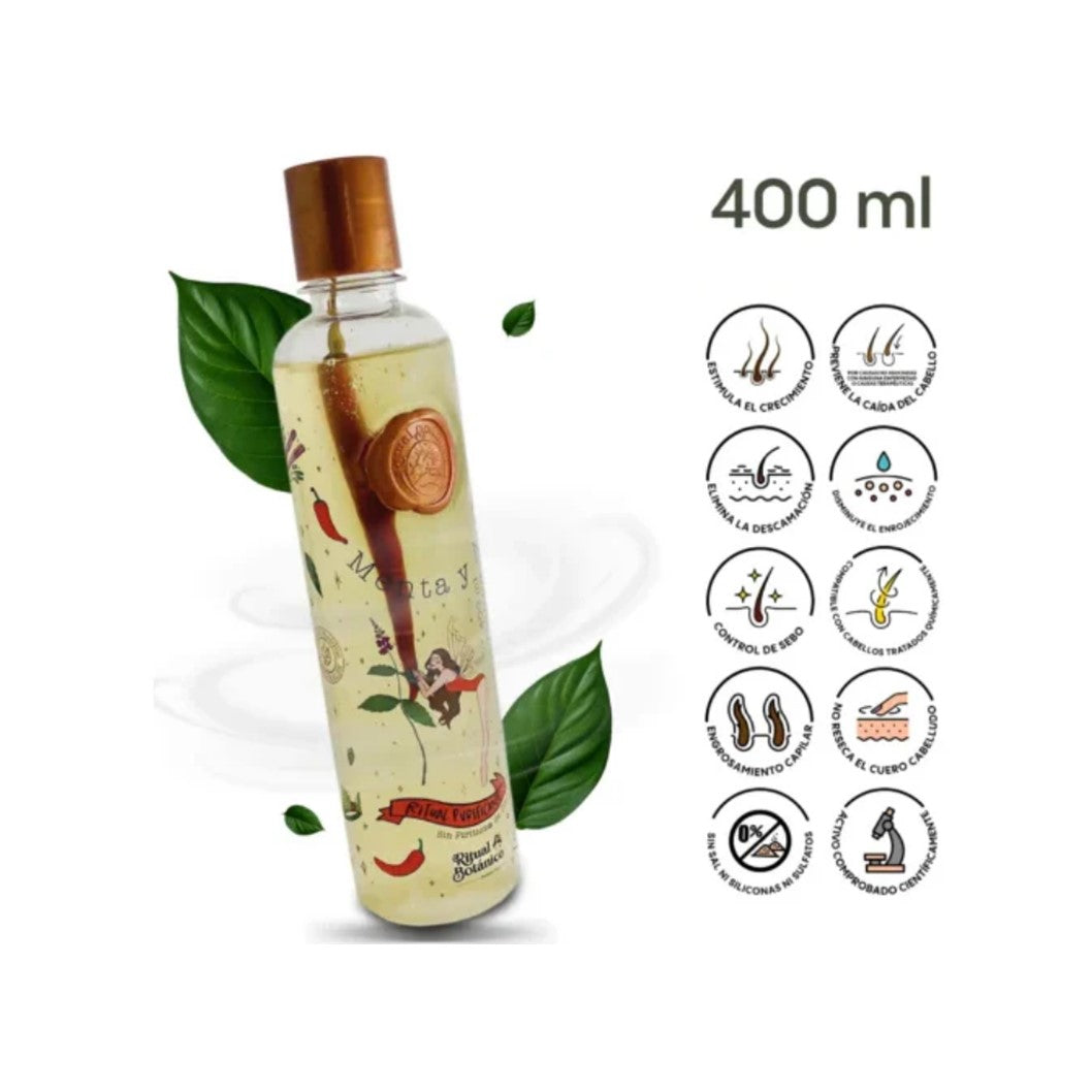 Shampoo Control Caspa Con Menta Y Ají Ritual Botánico